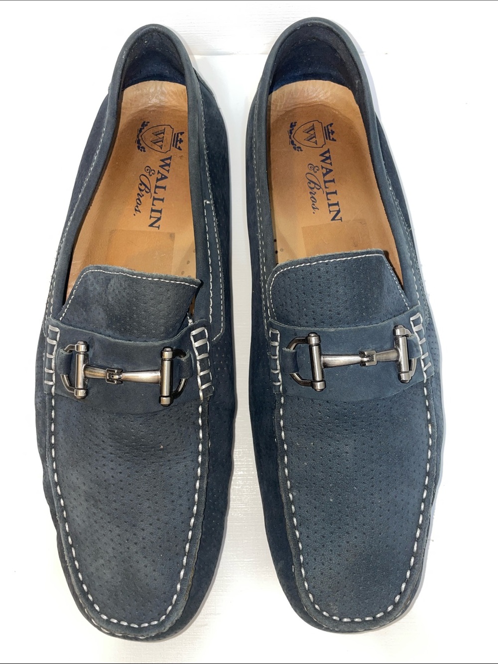 Wallin & Bros Navy Suede Leather Driving Mocs/Loafers - Sz 12